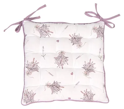 Produktbild von Clayre & Eef Stuhlkissen Schaumstoff 40x40 cm Violett Weiß Baumwolle Lavendel