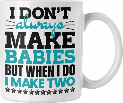 Produktbild von Trendation - Vater von Zwillingen Geschenk Tasse Geschenkidee Kaffeetasse (Weiß)