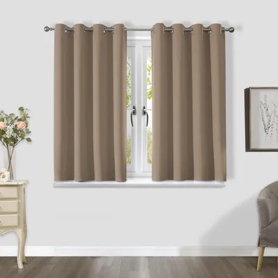 Obrázok produktu pre Zatemňovacie záclony nepriehľadné - Sada 2 - Tepelne izolované - Zvukotesné - UV odolné - Farba stála - H 137 x B 132 cm - Závesy