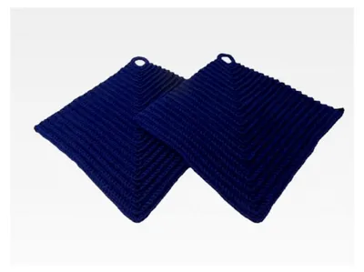 Produktbild von Zwei gehäkelte Topflappen in Blau