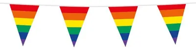 Produktbild von Regenbogen Wimpelkette 10m Pride LGBTQ bunt