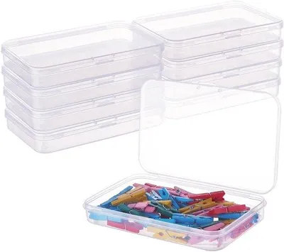 Produktbild von Famanu Aufbewahrungsboxen Set – 10 rechteckige Kunststoffboxen mit Deckel, 13 x 8,5 x 2 cm