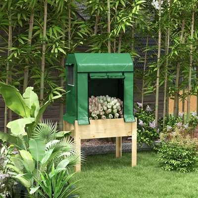 Produktbild von Kweekkas – Erhöhtes Pflanzbeet – Gewächshaus – Folientunnel – Hobbygewächshaus – 86 x 60 x 165 cm – Langlebiges Fichtenholz
