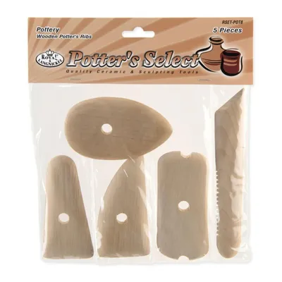 Productafbeelding van Royal & Langnickel, keramiekklepjes van hout – set van 5