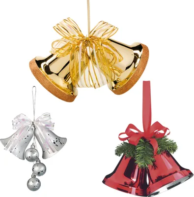 Produktbild von Doppelglocke Weihnachts-Dekoration, Farbe:rot
