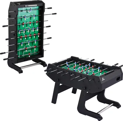 Immagine prodotto di Cougar Powerkick Pro Calcio balilla | Calcio balilla pieghevole, campo da gioco verde | Incl. 4 palline e 2 segnapunti | Calcio balilla da interno per bambini e adulti | 139 x 74 x 88 cm