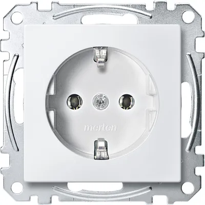 Produktbild von Merten MEG2401-0619 Schutzkontakt-Steckdose, Schraub-Liftklemmen, polarweiß, System M