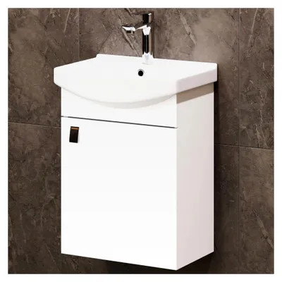 Produktbild von Badmöbel Set Waschtisch mit Unterschrank 45 x 60 x 33 cm für Badezimmer und Gäste-WC, Weiß
