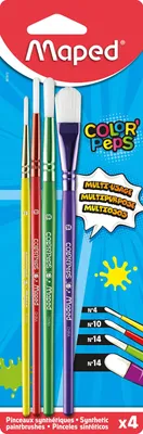 Imagen del producto de Maped 867810. Set de pinceles sintéticos COLOR'PEPS de Maped, de 4 piezas