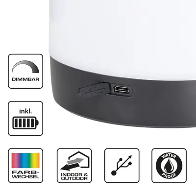 Produktbild von Northpoint LED Outdoor Camping Lampe Tischleuchte mit Farbwechselfunktion Warmweiß ohne Akku