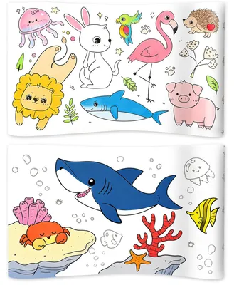 2er-Pack Malpapierrolle 300x30cm, Tier-Motive