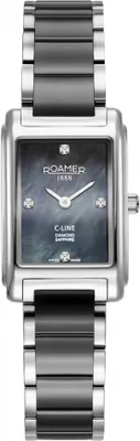 Produktbild von Damenarmbanduhr von ROAMER 659845 41 89 60 in klassischem Schwarz.