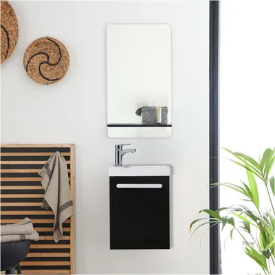 Immagine prodotto di Set lavabo sospeso Nevada con rubinetto e specchio