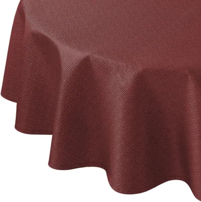 Produktbild von Curt Bauer Damast-Tischtuch oval Riga 3947 Farbe rubin Größe oval 160x220