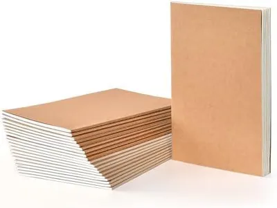 Produktbild von Notizbuch A5 Blanko Seiten: 20er Pack Notizblock Skizzenbuch Kraft Cover Notizheft für Kinder und Erwachsene Tagebuch für Schule Büro Reisen Zeichnen Back to School Geschenk