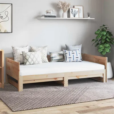 Obrázek produktu pro Maison Exclusive – rozkládací denní postel Natur 180 x 200 cm Masivní borovicové dřevo