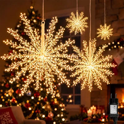 Produktbild von LED Feuerwerksstern 60 cm 1250 LEDs Warmweiß Weihnachtsbeleuchtung Außen IP44 mit Timer