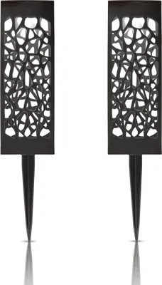 Produktbild von LED Solar Stecklampe für Außen ( 2er Pack ), wetterfest IP44 spritzwassergeschützt, 28,5 cm Gartenleuchte mit Erdspieß, Beleuchtung für Terrasse