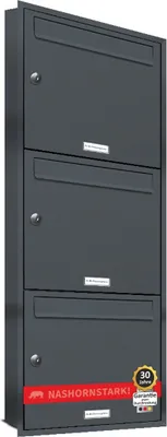 Produktbild von 3er Briefkasten Anlage Unterputz Montage RAL 7016 Anthrazit