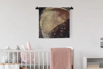 Produktbild von MuchoWow® Wandteppich Wandbehang Danaë - Gustav Klimt 60x60 cm Tapisserie Dekoration Wandtuch - Dekorationen - Wand Decke