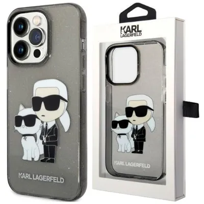 Produktbild von Karl Lagerfeld Klhcp14Lhnkctgk Iphone 14 Pro 6.1"" Czarny/Schwarzes Hardcase Gliter Karl&Choupette