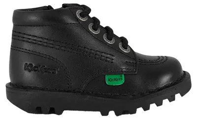 Image de Kickers - Bottines pour bébé, cuir, fermeture éclair sur le côté GT23670 (22 EU) (noir)