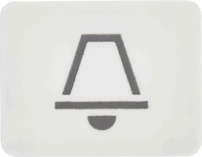 Produktbild von Jung 33 K WW Tastersymbol Klingel Kalotte mit Symbol lichtundurchlässig alpinweiß WG800/WG600