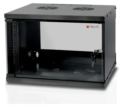 Productafbeelding van Techly Wall Rack Cabinet 19 6U D320 Black Assembled" I-CASE EL-1006B32