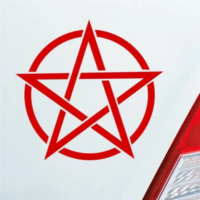 Produktbild von Auto Aufkleber Pentagram Druidenfuß Gothic Hexe Stern Satan 10x10 cm Rot Sticker Heckscheibenaufkleber