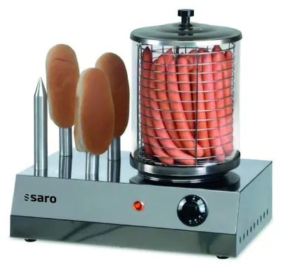 Obrázok produktu pre Ohrievač hotdogov Saro CS-400 - parný hrniec so skleneným valcom a hriankami