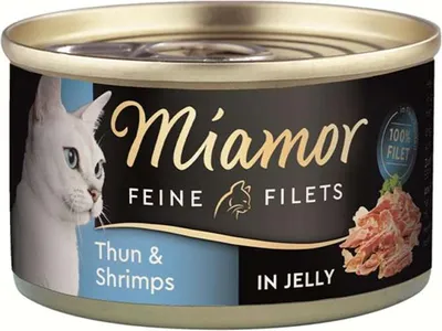 Produktbild von Miamor - Feine Filets Dose 24x100g  |  Thunfisch & Shrimps