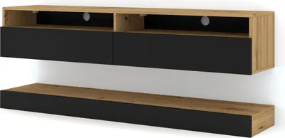 Obrázek produktu pro TV Lowboard Duo 160 cm závěsný Artisan dub / Černý mat bez osvětlení