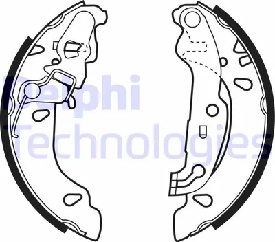 Produktbild von DELPHI Bremsbackensatz Trommelbremse Hinten für FORD Fiesta Mk5 Schrägheck (JH1, JD1, JH3, JD3) 180mm LS1926