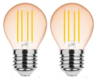 Produktbild von Modee E27 LED Filamentlampe P45 4W 320lm 1800K Warmweiß 2 Stück