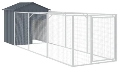 Immagine prodotto di vidaXL Cuccia per cani con tetto antracite 117x405x123 cm Acciaio zincato
