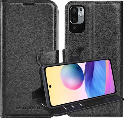 Obrázek produktu pro Cadorabo Case for Xiaomi RedMi NOTE 10 5G / POCO M3 PRO 5G in PHANTOM BLACK Ochranné pouzdro s magnetickým zavíráním, funkcí stojánku a flipovým krytem se slotem na karty Etui Mobile Flap Case Book Tasche