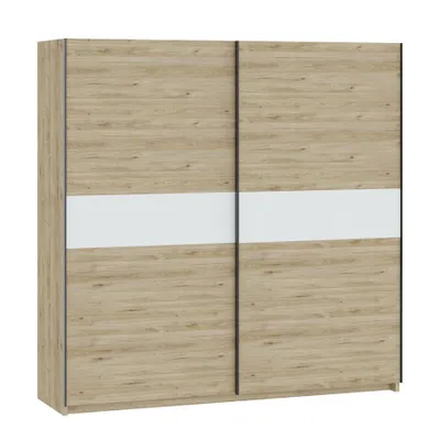 Obrázok produktu pre Šatníková skriňa 200 cm RANDLER - orech hickory / biela