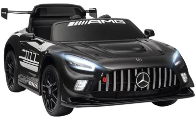 Produktbild von Mercedes‑Elektro‑Aufsitzauto für Kinder ab 3‑8 Jahren, 12V Batterie, mit LED‑Lichtern, Musikfunktion und Hupe, Schwarz