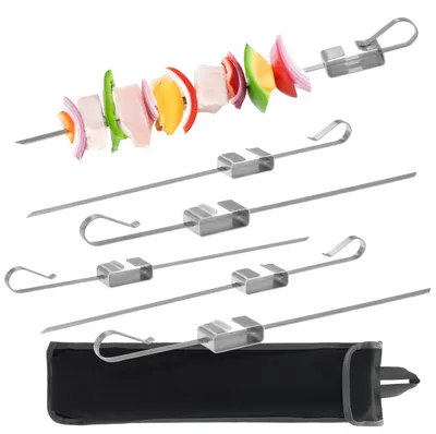 Produktbild von bremermann Grillspieße 6er-Set, integrierter Schieber, Edelstahl, inkl. Tasche