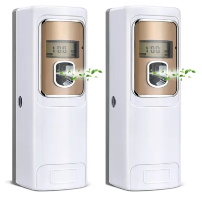 Produktbild von 2er-Set Aroma Diffuser, Automatischer Duftspender für Zuhause oder Gewerbe, leise, batteriebetrieben, Zeitintervall, LCD-Anzeige