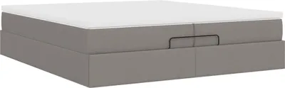 Produktbild von Ottoman-Bett mit Matratzen Taupe 200x200 cm Stoff