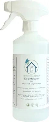 Produktbild von membraclean Desinfektion für Flächen & Gegenstände - 0,5 Liter in der Sprühflasche