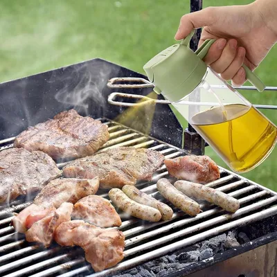 Produktbild von Ölsprüher - Multifunktionale 2-in-1 Ölfalsche für Küche und Grillen, 470 ml auslaufsichere Ölspray für Salate (Gemüse)