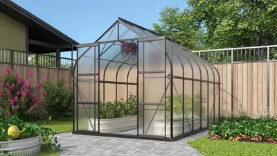 Produktbild von Vitavia Gewächshaus "Dione 9900" inkl. Stahlfundamentrahmen schwarz 9,9 m² 4 mm HKP