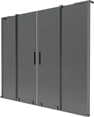 Produktbild von Mexen Velar L Duo Badewannen-Faltwand, 2-flügelig, 180 x 150 cm, Graphit, Gun Metal - 896-180-003-42-95