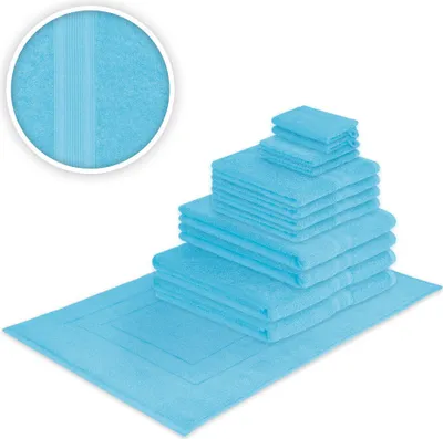 Produktbild von Handtücher Kombi Family Set 13teilig 500 g/m² Frottee Türkis