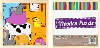 Zdjęcie produktu dla Układanka Drewniana Zwierzęta 17X17X2 M 2578