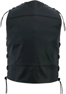 Produktbild von Leder Motorrad Kutte Conchoweste Bikerweste Motorradweste Weste schwarz, Größe:62/5XL