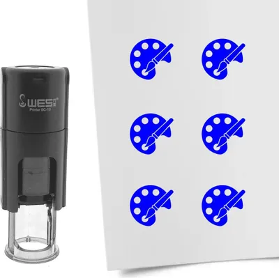 Produktbild von CombiCraft Selbstfärbender Stempel 'Malerpalette' in der Farbe Blau, Ø10mm