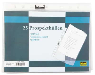 Produktbild von 25 Prospekthüllen DIN A5 starke 60my / glasklar